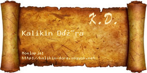 Kalikin Dóra névjegykártya